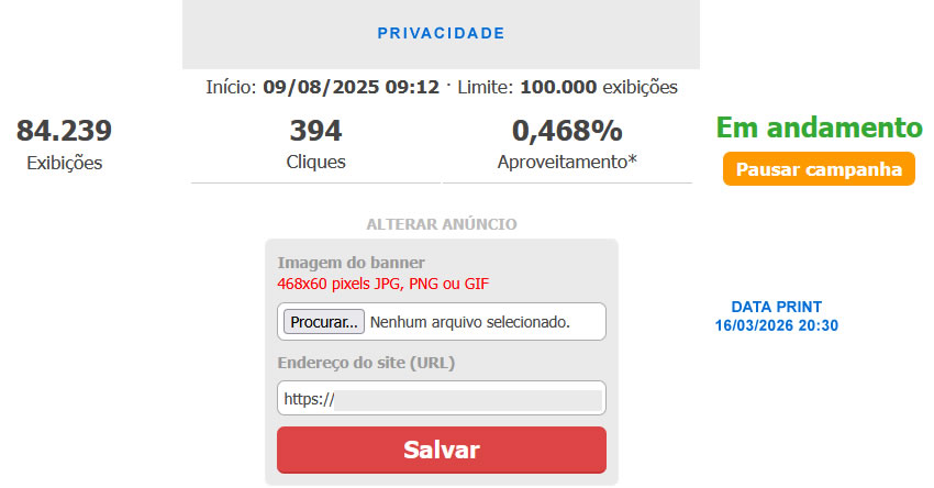 Painel da campanha